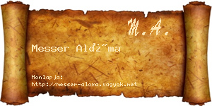 Messer Alóma névjegykártya